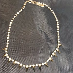 Ann Taylor Gold and Crystal Necklace